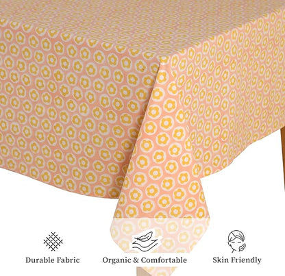 100% Cotton Hand Block Printed, Tablecloth for Kitchen, Dining, Table Cover for Parties, Chritmas, Weddings, Barbecues and Summer picnics Table Cloth