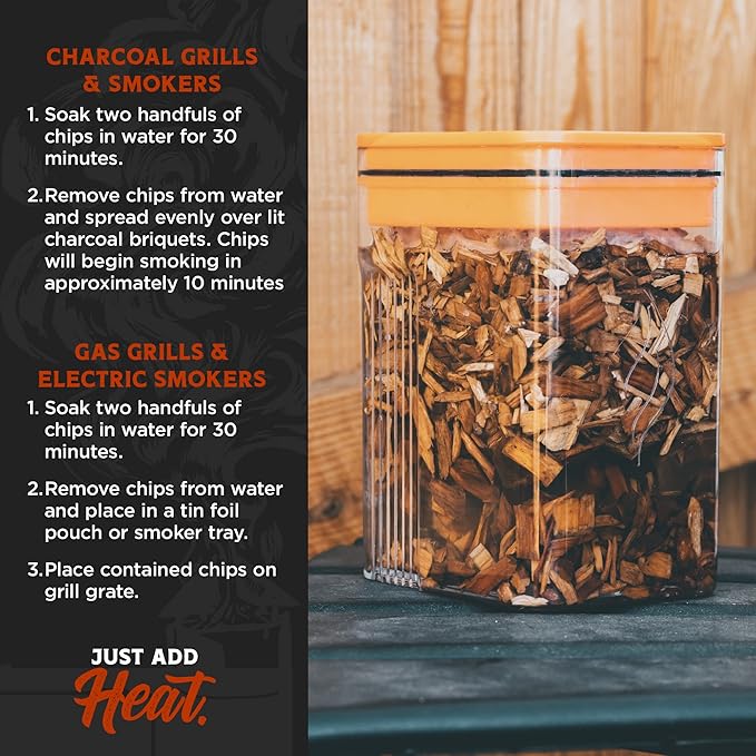 Fire & Flavor Premium All Natural Wood Chips for Smoker - Wood Chips for Smoking - Smoker Wood Chips - Smoker Accessories Gifts for Men and Women - Mesquite - 2lbs, Brown