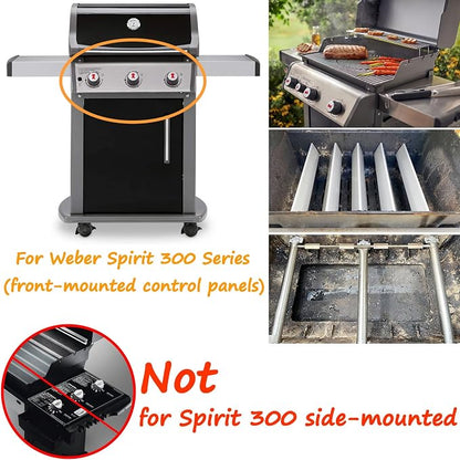 GasSaf 69787 Grill Burners Replacement for Weber Spirit E-310 Parts, 18" Burner Tube for Weber Spirit 300 and GS4 II 300 Gas Grill Parts(2013-Newer), 304 Stainless Steel Gas Tube Rebuild Accessory