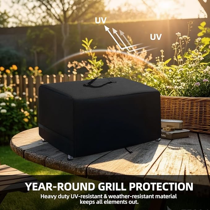Portable Gas Grill Cover for NXR 3 Burner Grill, Waterproof, Cover Only | UV Resistant, Windproof Drawstring & Velcro Strap, BBQ Grilling Accessories for NXR/Onlyfire/Nexgrill Propane Grill