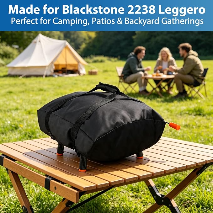 Pizza Oven Cover & Carry Bag 2-in-1 for Blackstone 2238 Leggero | Waterproof 600D cover doubles as carry bag,Fits Blackstone 2238 Leggero pizza oven,Protects during transport & storage