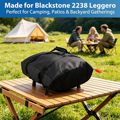Pizza Oven Cover & Carry Bag 2-in-1 for Blackstone 2238 Leggero | Waterproof 600D cover doubles as carry bag,Fits Blackstone 2238 Leggero pizza oven,Protects during transport & storage