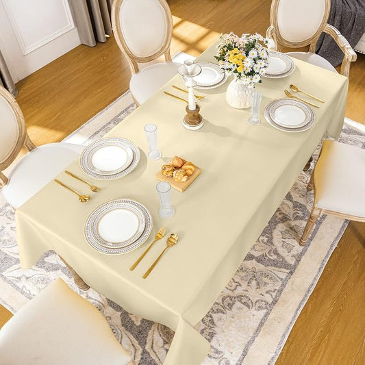 Softalker Square Tablecloth, Waterproof Table Cloths Wrinkle Free Fabric Washable Polyester Table Cover for Dining Tables Party Outdoor Camping Parties Buffet - 54 x 54 inch,Khaki