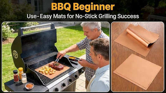 3-Pack Heavy Duty Non-Stick Grill Mats - Reusable BBQ Sheets for Gas, Charcoal & Electric Grills
