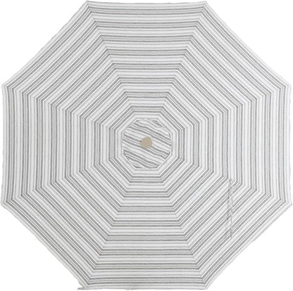 Tempera Striped Patio Umbrellas Outdoor Table Market Umbrellas with Crank & Pust Button Tilt|Auto-Tilt, 8 Steel Ribs, High Color-Fastness Canopy