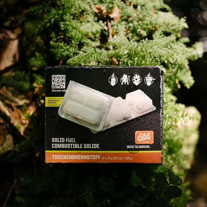Esbit 1300-Degree Smokeless Solid 14g Fuel Tablets for Backpacking, Camping, and Emergency Prep