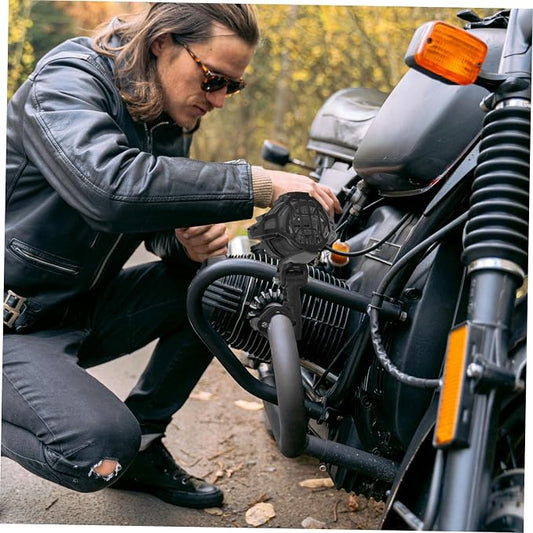 2pcs Fog Light Protective Cover for Civilian Replacement Grille Sleek Vintage Mesh for Motorcycles