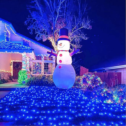 YEGUO 66ft 200 LED Blue String Lights Outdoor Waterproof, Green Wire Christmas Lights Indoor, 8 Modes Twinkle Tree Lights Plug in with Memory Timer