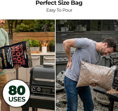Kona Premium Blend Smoker Pellets, Intended for Ninja Woodfire Outdoor Grill, 8 lb Resealable Bags