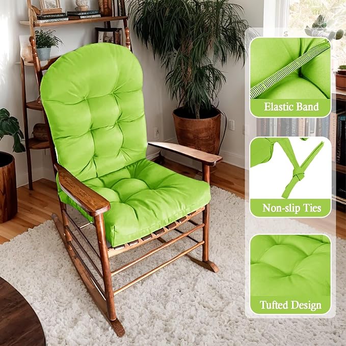 Adirondack Chair Cushion, Outdoor Patio Furniture Seat Pad, Waterproof | Waterproof cover with straps, PP cotton, high back thick seat pad for adirondack rocking chair indoor outdoor porch 44x19x4
