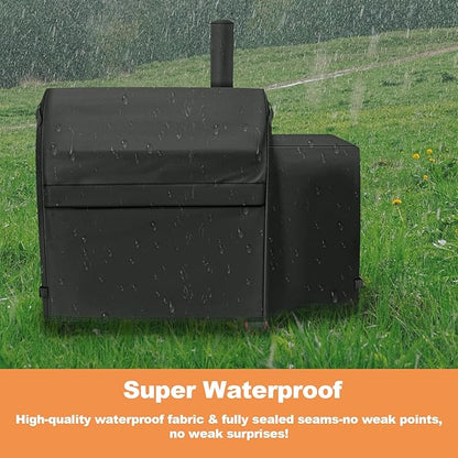 Grill Cover for Nexgrill Oakford 1150 Reverse Flow Offset Smoker Charcoal Grill, Waterproof UV Resistant Nexgrill Oakford 1150 Pro Grill 810-0071 Cover, 600D Heavy Duty