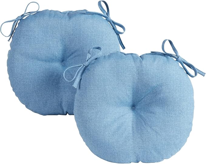 Greendale Home Fashions Blue Heather Outdoor 15-inch Bistro Seat Cushion, Set of 2