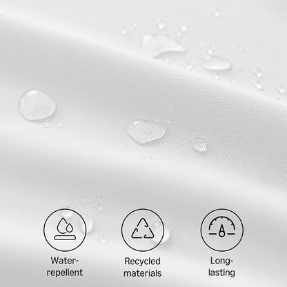 Amazon Basics Thin Rectangle Tablecloths, Water-Resistant Textured Fabric, Wrinkle Resistant, Washable Decorative Table Cover for Dining, Parties, 52" x 70", White, Pack of 2