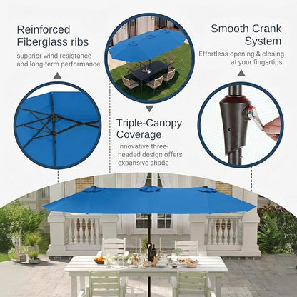 15FT Large Patio Umbrella with Base Included