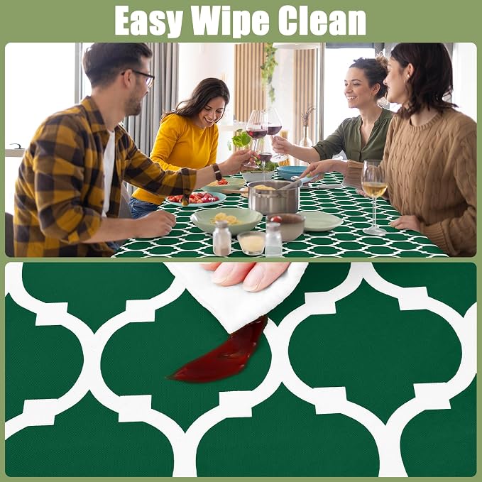 Smiry Picnic Fitted Table Cover, 5 Foot Flannel Backed Vinyl Tablecloth | Waterproof Elastic Stretch Table Cloth, Wipeable Plastic Tablecloth for Camping, Indoor & Outdoor (Emerald Green, 30" x 60")