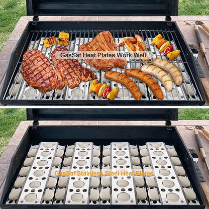 GasSaf 16" Briquettes Tray for Summerset Sizzler 26" 32" 40" Grill, Parts for RCS Premier RJC009P RJC32A RJC26A RJC40A RJC32AL RJC40AL Grill Briquettes Heat Plates, 4 Packs 16 x 6.5 Sizzler Plates