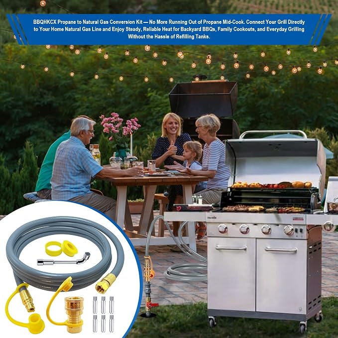 8216842R04 Natural Gas Conversion Kit Compatible with Char-Broil Commercial & Signature Series Dual Fuel Grill(2020-Newer),Propane to Natural Gas Conversion Kit with CSA Gas Hose & 3/8" Quick Connect.