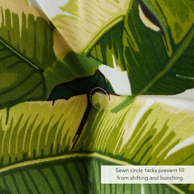 Greendale Home Fashions Outdoor 44x22-inch High Back Chair Cushions (Set of 2), Tropical White