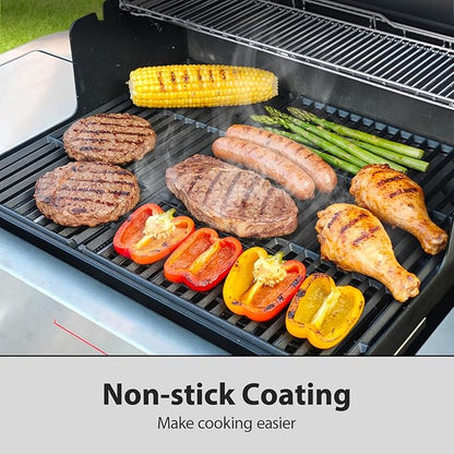 Utheer Matte Porcelain-Enameled Cast Iron Grill Grates Replacement for Weber Genesis 300 & 400 Series (2025+ Models), Fits E/S-325, E/S-330, E/S-335, E/S-435, E-430, EX-335, Nonstick Cooking Grate