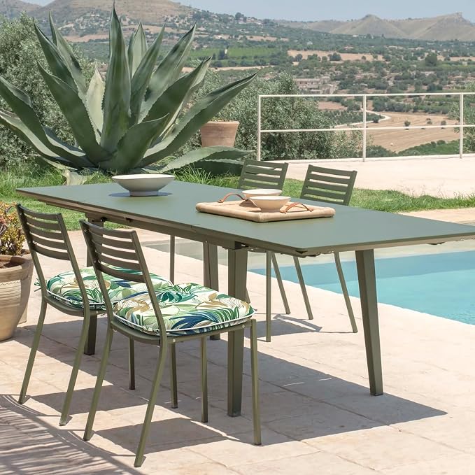 DYTXIII Set of 2 Outdoor Chair Cushions with Ties,Water Repellent Patio Chair Pads 17"x 16" for Outdoor Furniture,Round Corner Seat Cushions for Garden Yard Kitchen Lush Leaf Green