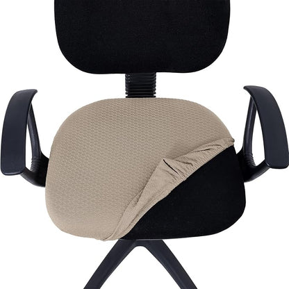 Smiry Office Computer Chair Seat Covers for Desk, Anti-dust Protector | Stretch Jacquard Removable Washable Desk Chair Seat Cushion Protectors, Taupe