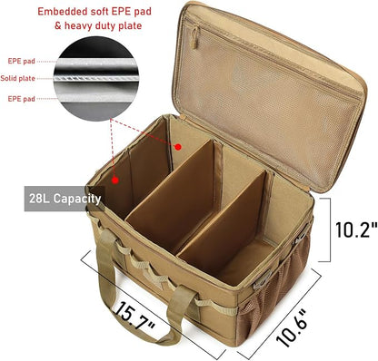 Tactical Camping Storage Bag 28L Tactical Utility Tote Bag Camping Cookware Organizer Trunk Organizer