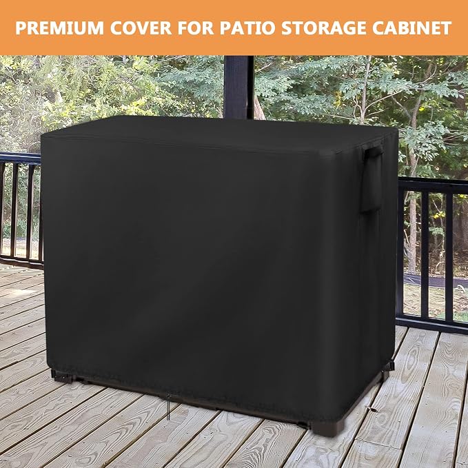 Outdoor Storage Cabinet Cover for Rubber Maid Patio Tool Shed Organization | 47x25.6x37.8,Waterproof Dustproof Heavy Duty Oxford Fabric,Decorative Outdoor Storage Cabinet (123 Gal) for Backyard