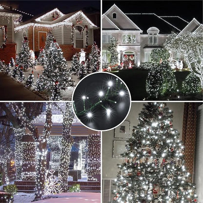 500 LED White Christmas String Lights, Plug in Twinkle Fairy Lights with 8 Modes & Timer, Waterproof Connectable Lights for Indoor Outdoor Home Party Wedding Bedroom Tree Decoration