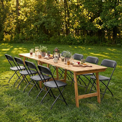 DUMOS Folding Chairs Sets of 6, 330lbs Plastic Stackable Portable Patio Dining Sets, Fold Up for Indoor Outdoor, Camping, Garden, Party, Meeting, Black
