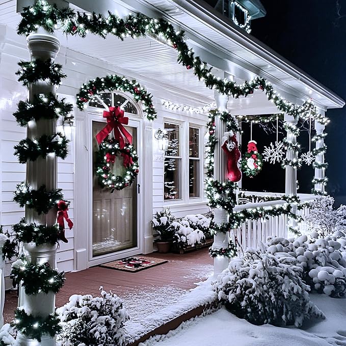 JMEXSUSS 66ft 200 LED White Christmas Lights Indoor Outdoor Plug in | Connectable String Twinkle Lights Outdoor Clear Wire Plug in for Bedroom Classroom House Fireplace Christmas Tree Decoration