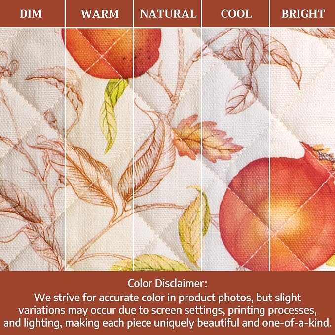 Maison d'Hermine Oven Gloves 100% Cotton Oven Mitt (7" x 13", Pack of 1) | With Loop Heat Resistant BBQ Cooking Gloves Baking Kitchen Handling Hot Pans Thanksgiving Christmas - Vintage Harvest