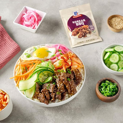 McCormick Seasoning Mix, Korean BBQ, For Sweet & Savory Korean BBQ Steak in Just 25 Minutes, 1.12 oz (Pack of 12)