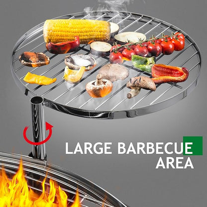 Black Barbecue Grill, Portable Outdoor Charcoal Grill, Grill Rotisseries, Rotatable BBQ Rotisserie,Charcoal Grill Rotisserie Roaster System,Outdoor Cooking Barbecue Camping BBQ Grill 85 X 85 X 108CM