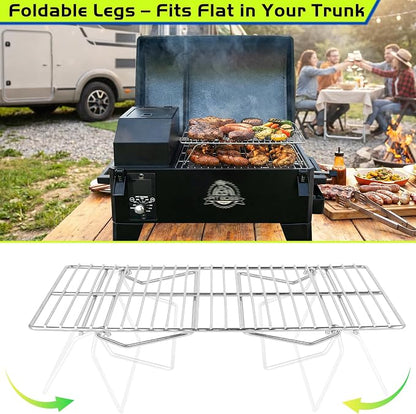 Smoking Rack for Pit Boss 150 Grill Beef Jerky Second Rack Portable Pellet Smoker Grates for Traeger Ranger Scout Portable Tabletop Replacement Parts Pitboss PB150PPG PB150PPS Accessories