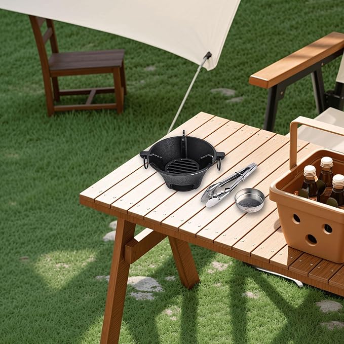Cast Iron Charcoal Stove,Thickened Bottom for Even Heat Retention and Distribution,Cooktop and Barbecue Grill for Outdoor Cooking, Camping, Picnic,Home Use(16cm)