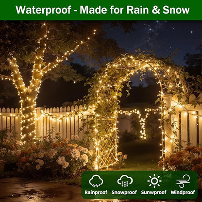 300LED Chrstmas Lights, 75ft Indoor Outdoor Christmas String Lights with 12 Modes, Warm White Christmas Tree Lights with Timer Dimmable Connectable for Fence Garden Wedding Party Decor WarmWhite