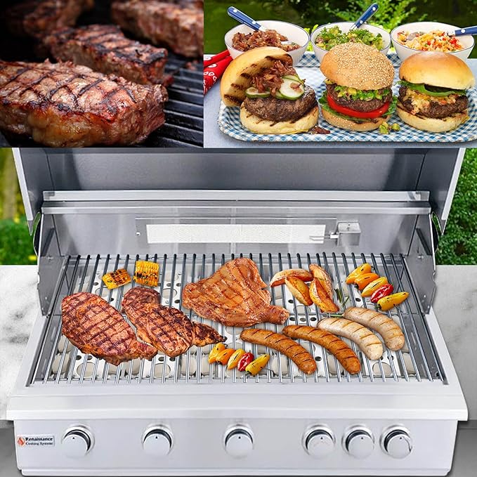 GasSaf Heat Plate Replacement for Select Turbo Grill Parts, 16.5" Briquette Tray for Nexgrill, Turbo Capt'n, STS, Elite, Classic Gas Grills, 5-Pack Stainless Steel BBQ Tray Heat Plate(16 1/2 x 6 1/2)