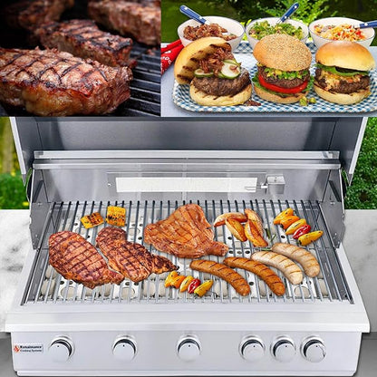 GasSaf Heat Plate Replacement for Select Turbo Grill Parts, 16.5" Briquette Tray for Nexgrill, Turbo Capt'n, STS, Elite, Classic Gas Grills, 5-Pack Stainless Steel BBQ Tray Heat Plate(16 1/2 x 6 1/2)