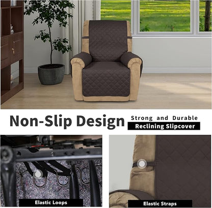 Easy-Going Reversible Couch Cover, Recliner 22 in, Chocolate/Chocolate | Machine Washable Slipcover For Dogs, Water Resistant Furniture Mat For Living Room, Non-Slip Sofa Cover, Pet Friendly