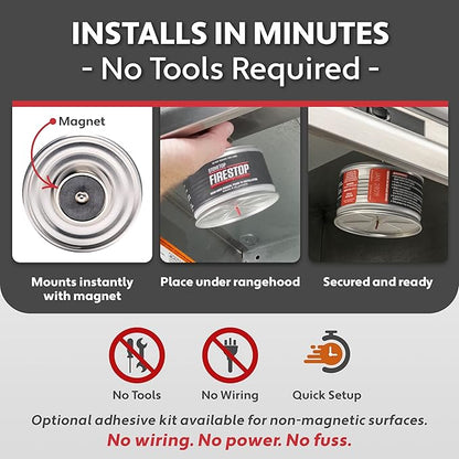 Rangehood® Fire Suppressor – Automatic StoveTop Fire Suppressor for Residential Kitchen Safety – Easy to Install, Direct Flame-Activated, Non-Toxic Fire Suppression System (1 Pair)