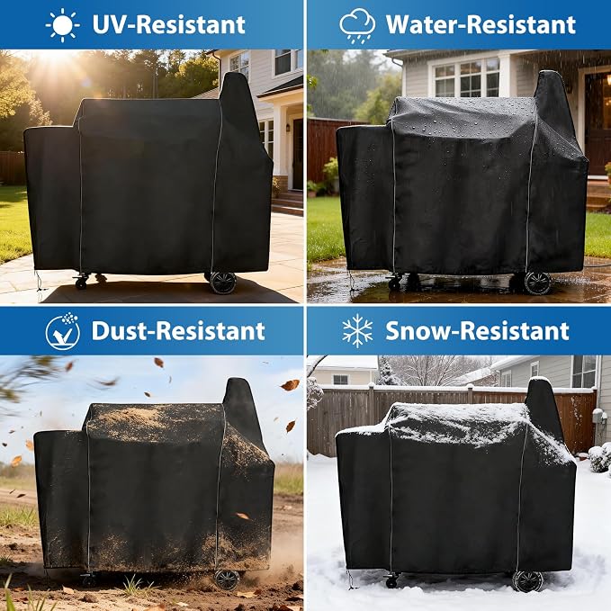 Grill Cover for Pit Boss Pro Series 1600, Sportsman 1100 1600 Pellet Grill | Fits PB1600PS1 PB1600PS3, Sportsman PB1100SPW & PB1600SPW Wood Pellet Smoker, Heavy Duty Waterproof Outdoor Cover