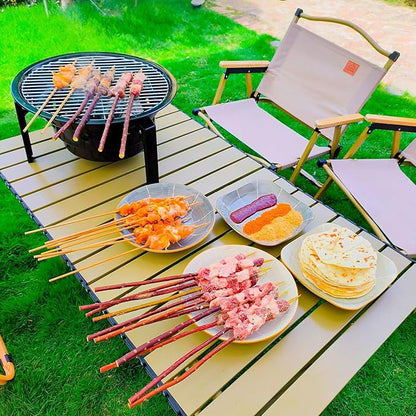 Charcoal Barbecue Grill, Portable BBQ Grill, Portable Camping Grill Stove, Outdoor Cooker,Black