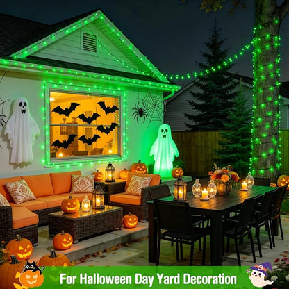 JMEXSUSS 400 LED Green Halloween Lights Outdoor with 8 Modes | 132ft Halloween String Lights Plug in with Remote, Indoor Green Christmas Lights for Tree House Xmas Halloween Decorations