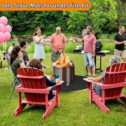 40" Fire Pit Mat for Solo Stove Bonfire, Round Fireproof Firpit Mats under Fire Pit,Camping Stove Mat for Solo Stove Accessories,under Grill Mat for Outdoor Grill,Deck Patio Protector BBQ Mat,Portable