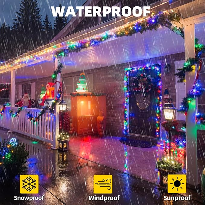 262FT 800 LED Christmas String Lights, Christmas Lights | Plug 8 Modes Memory Function with Timer, UL Certified Outdoor Indoor Fairy Light Christmas Tree, Patio, Party (Multicolor)