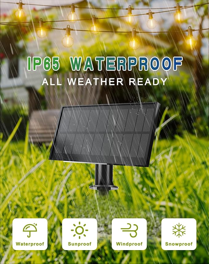 Zuske Solar String Lights Outdoor Waterproof 150FT with USB Port and 73 Shatterproof G40 Bulbs(3 Spare), LED Solar Powered Patio Lights for Outside, Porch, Backyard, Gazebo, Garden(Warm White)