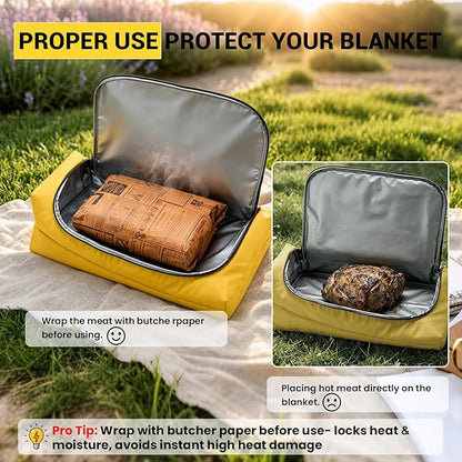 BBQ Blanket for Resting Meat, 22.5" BBQ Meat Resting Blanket for Grilling Accessories, Meat Resting Bag for Briskets, Pork Shoulders, Steaks -Birthday Father's Day Grilling Gifts for Men Dad Husband