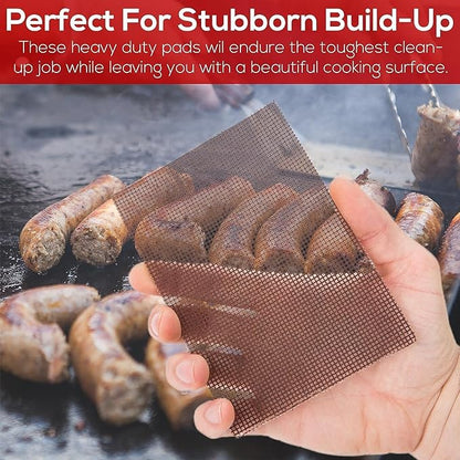 [40 Pack] Grill Cleaning Screens-Griddle Scraping Cleaner Mesh, Removal of Tough Stain on BBQ Grills, Cooktops and Stove Tops for Restaurant, Bars and Home Use (40)