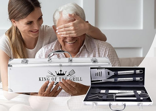 Bonsai Tree Fathers Day Grandpa Gifts, Gifts for Grandpa, Best Grandpas Ever Gift for Birthday - Cool Grilling BBQ Present for Grandfather from Grandkid - Papa Stainless Steel Metal Tool Set 4