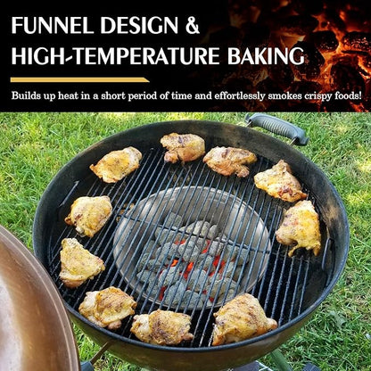 BBQ Whirlpool for Weber Kettle 22" Grills, 304 Stainless Steel One-Piece Whirlpool Without Welding for Weber Kettle WSM Smoker Grill fit Kamado Joe,Big Joe,Charcoal Grill Parts for L/XL Big Green Egg